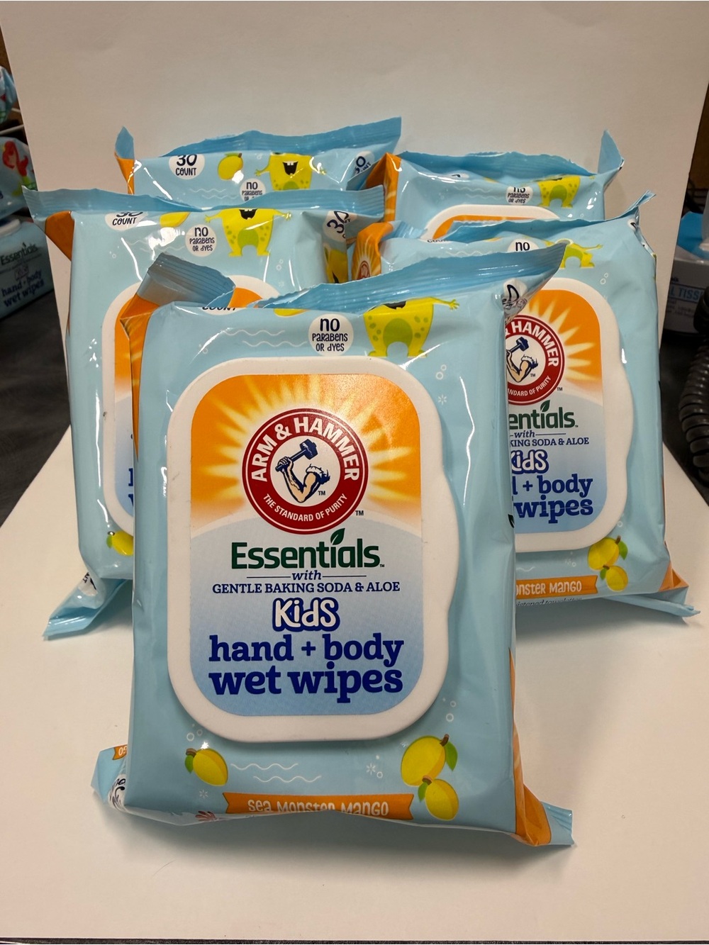 5 Packs Arm & Hammer Essentials Of 30 Ct Face Body Wipes Under Watermelon Scent